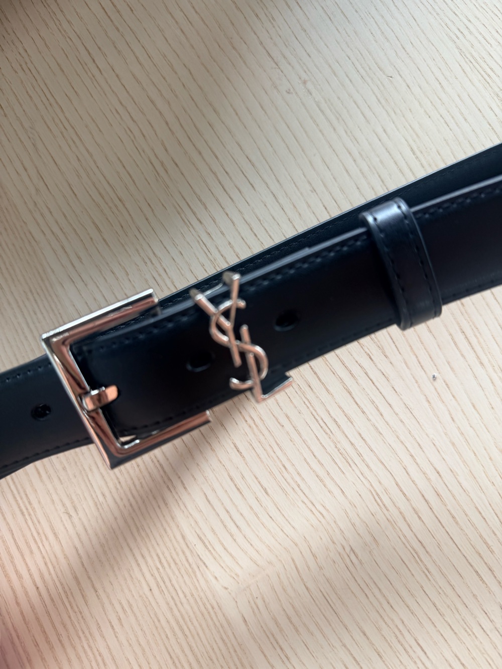Black Belt unisex with Silver Accent Logo cassandre inspired